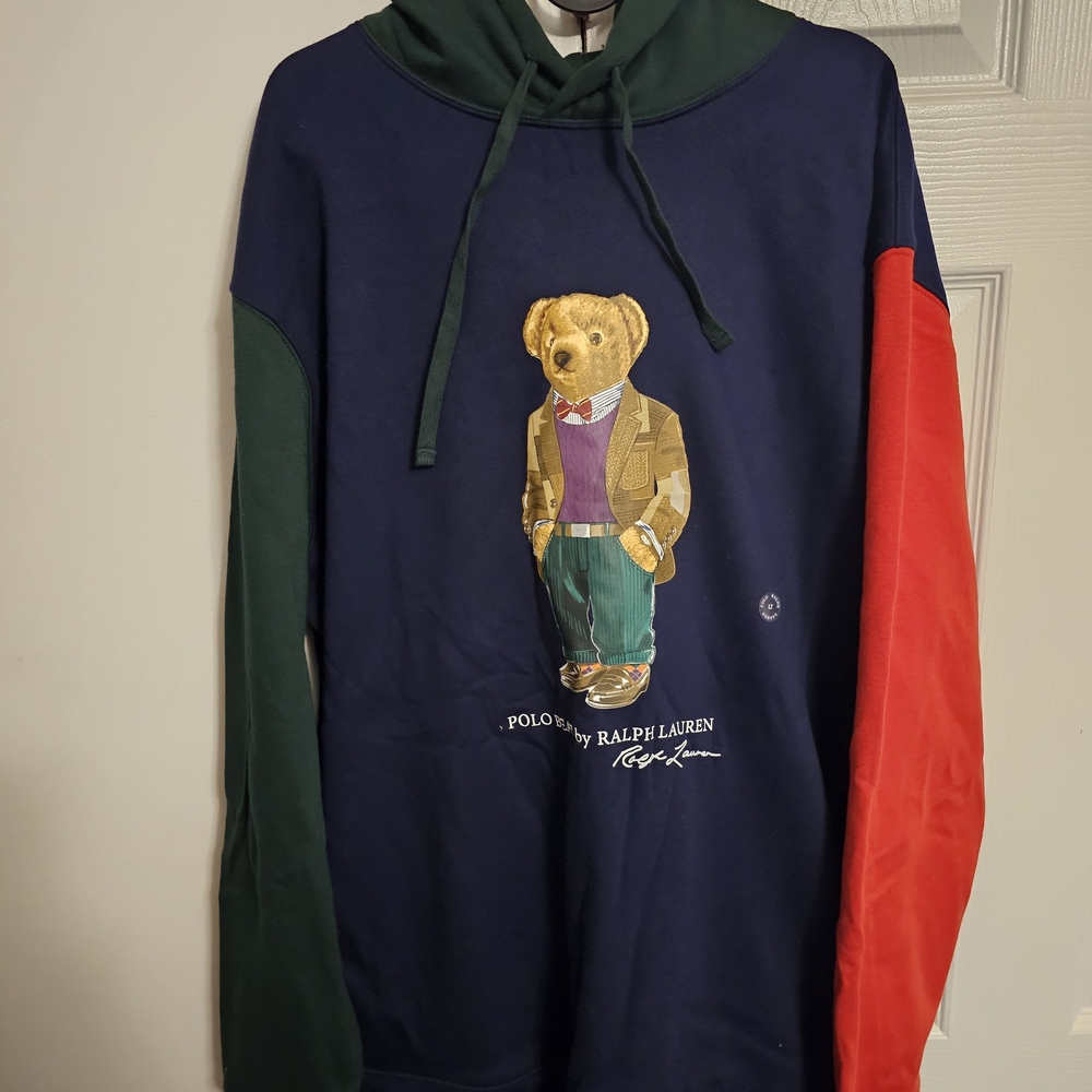 Polo by Ralph Lauren Men's Navy and Red Bear Hoodie